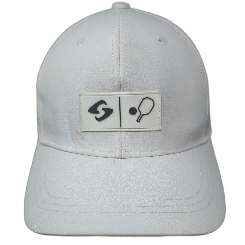 Gearbox Baseball Cap White One Size Pickleball Performance Stretch Fit Hat